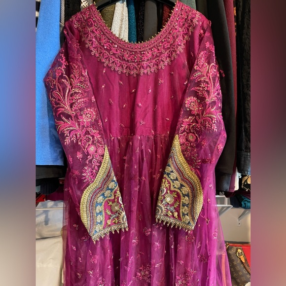 Pakistani designer Baroque maxi dress Asim jofa Maria b shalwar kameez eid Saree - Picture 6 of 17